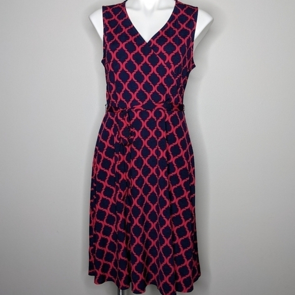 41 Hawthorne Kassidy Blue & Pink Faux Wrap Dress Medium - Picture 1 of 6